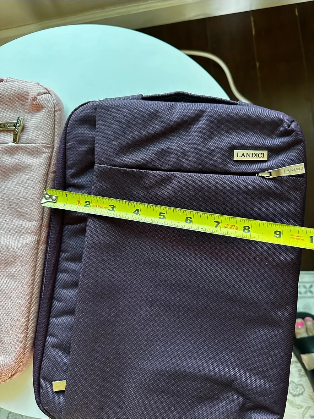 Laptop Bag in Light Pink and purple - Dual Laptop Sleeve with Front Zip